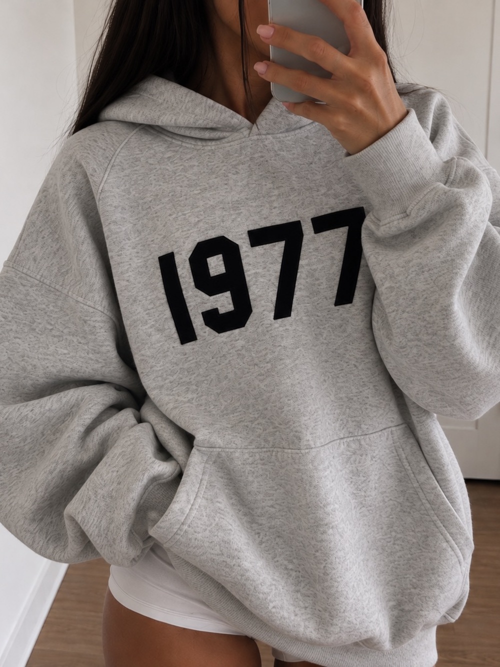 Fear of God Essentials 1977 Light Gray Hoodie - Picture 2 of 3